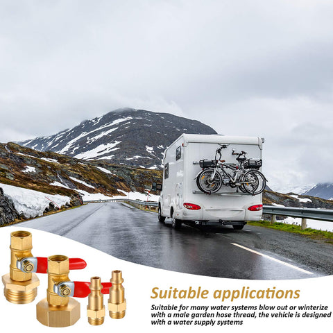 Travel trailer use case for Hotop brass winterize adapter