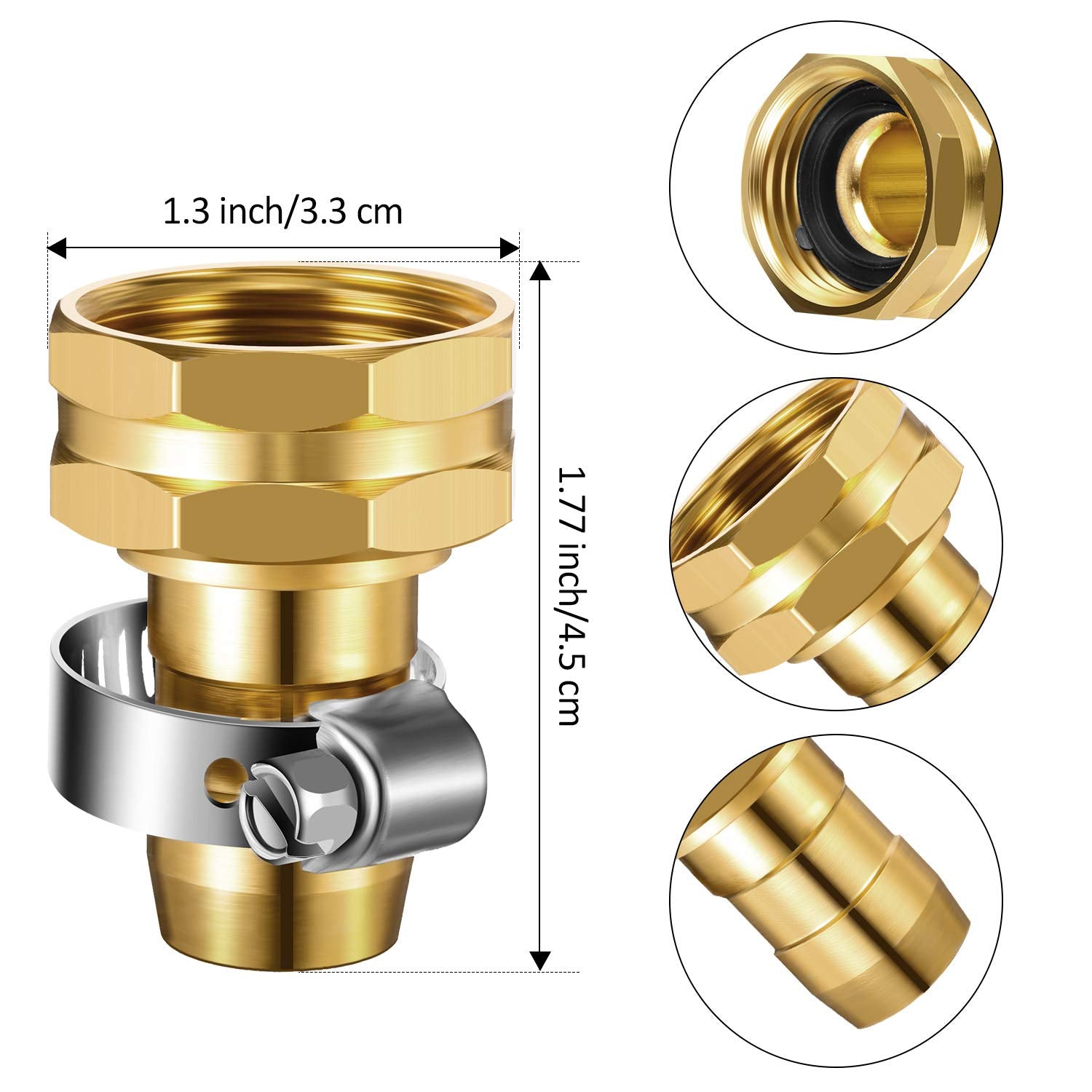 Hotop copper fitting end detail for durable hose repairs