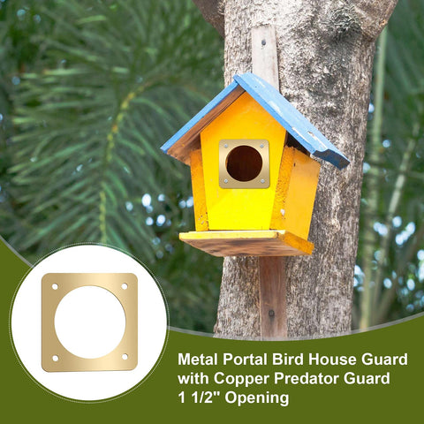 Hotop copper guard with screws pack for birdhouse installation.