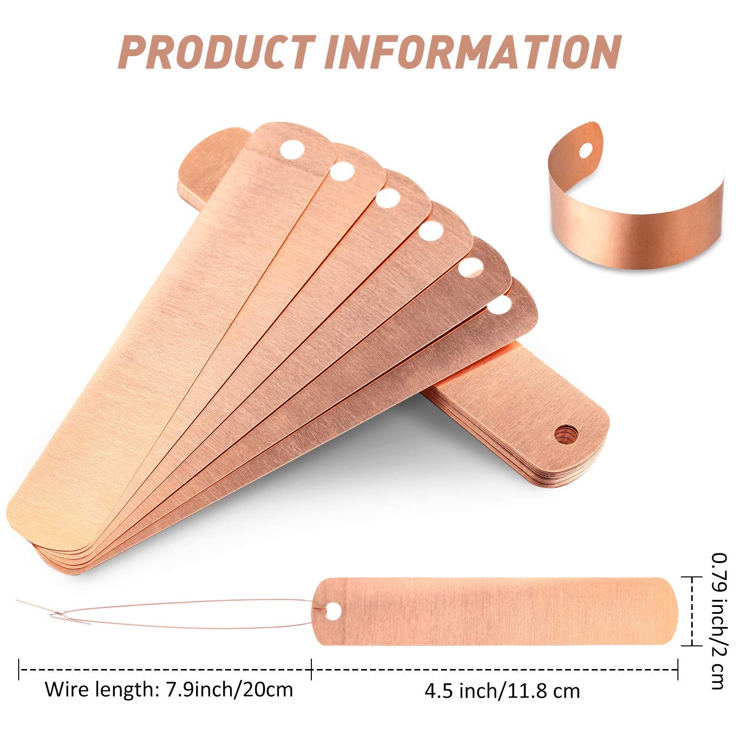 Hotop copper ties included to hang labels on plants.