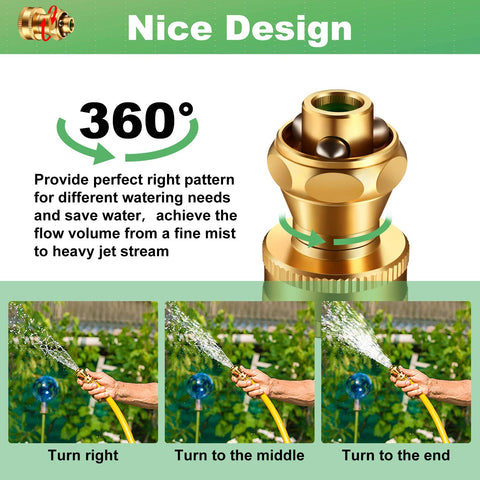 Hotop garden watering setup with adjustable spray patterns for plants