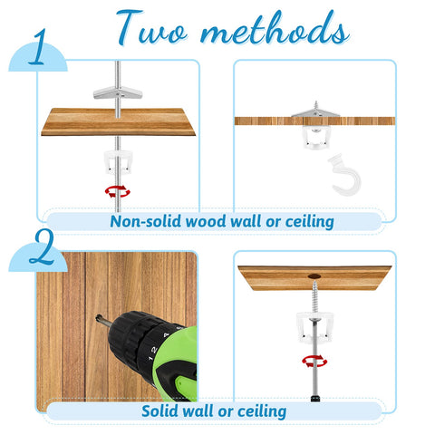 Hotop hanging plants setup using swivel swag hook for flexible suspensions.