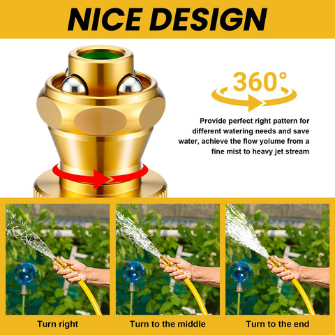Hotop hose nozzle head rotates 360 degrees for cone or fan spray