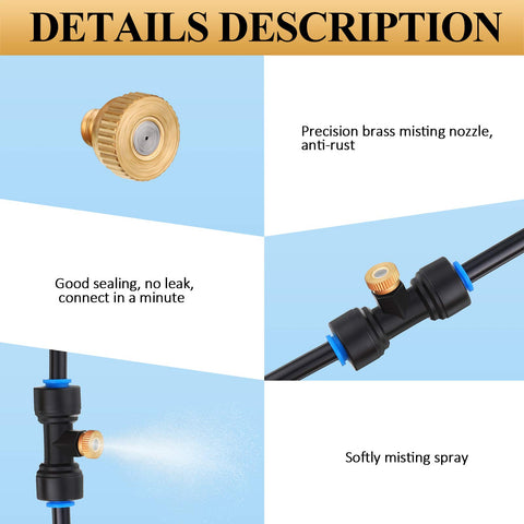 Hotop misting nozzle installation shows effortless, tool-free setup.