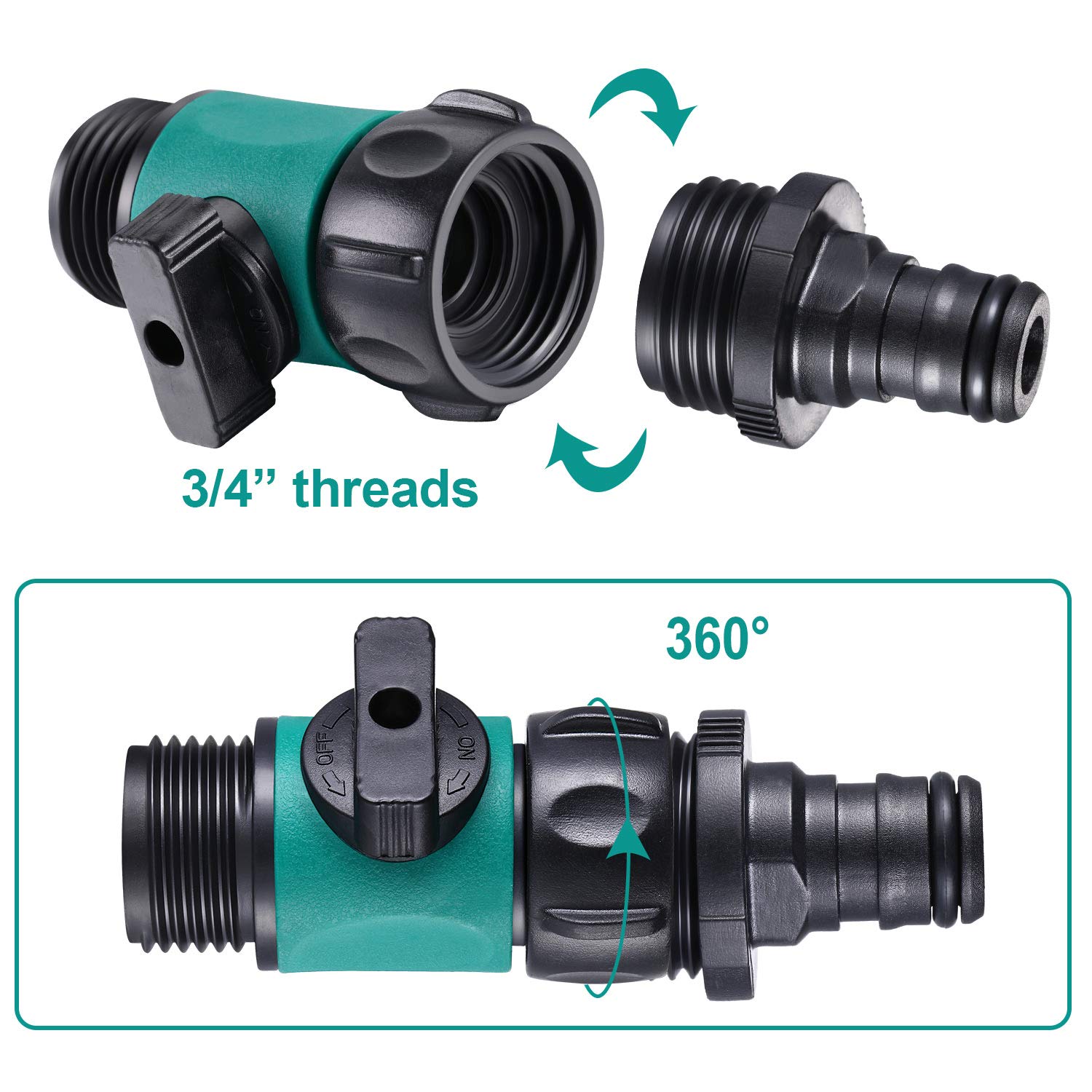 Hotop multi-application hose connector fits hoses, sprinklers, and spigots.