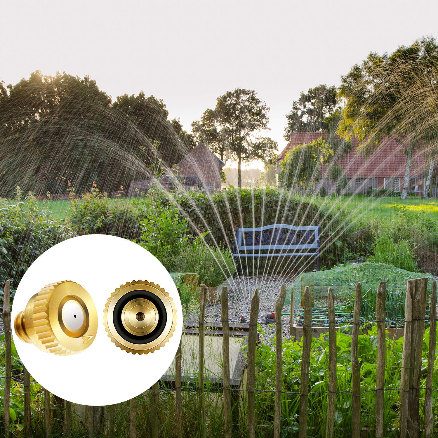Hotop outdoor cooling nozzle suitable for patios and landscapes.