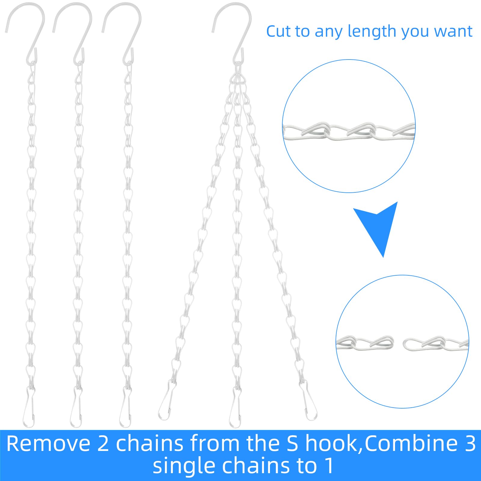 Hotop plant pot hanging chain showcases elegant white design for balconies.