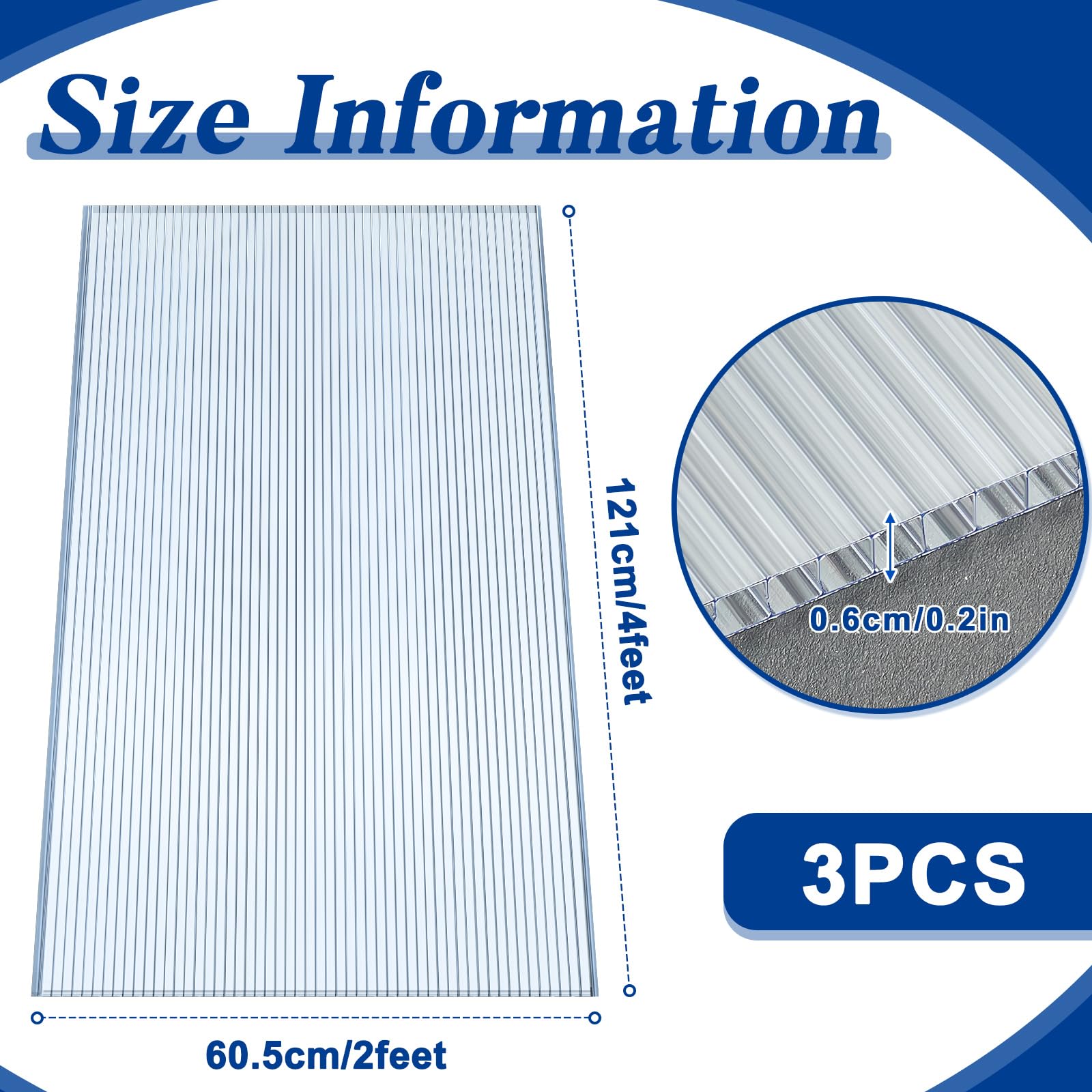 Hotop polycarbonate roof panel waterproof 4x2 keeps rain out while maximizing visibility.