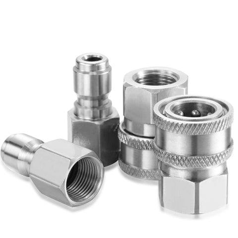 Hotop stainless quick connector kit 3/8 inch; streamlined setup for washers.