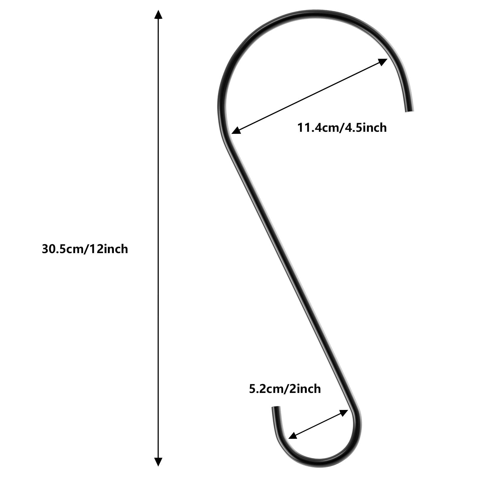 Hotop stainless steel S-hook close-up shows rustproof finish for outdoor use.