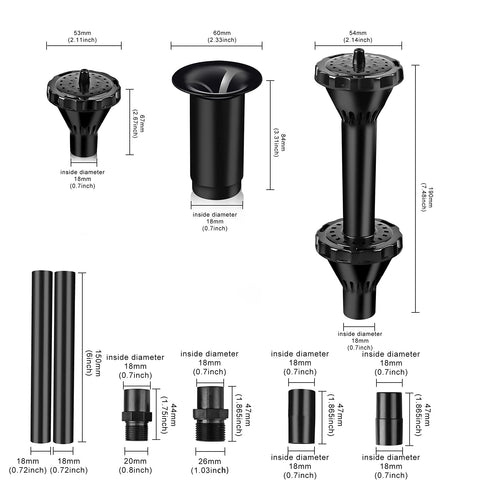 Hottche fountain nozzle with Mushroom pattern delivers soft arc spray.