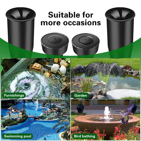 Hottche garden fountain nozzle arrangement shown on a features display
