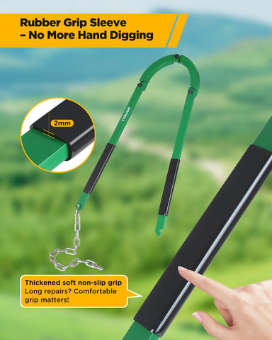HOTYELL fence wire fixer in action tightens and latches quickly for a solid fence.