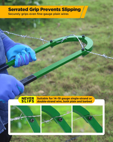 HOTYELL rubber grip sleeve cushions hands during tough fence-stretching tasks.