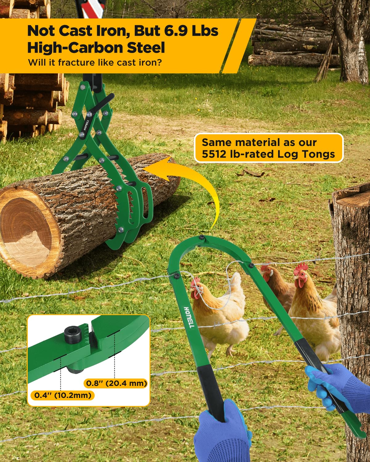 HOTYELL wire tensioner with serrated grip secures slim and slippery wires.