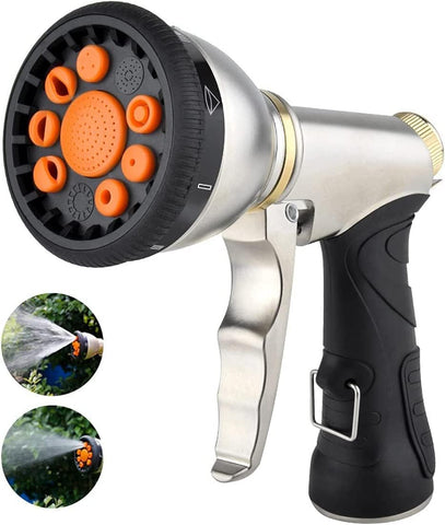 HouGariee garden nozzle with 9 patterns for flexible watering and efficient garden care
