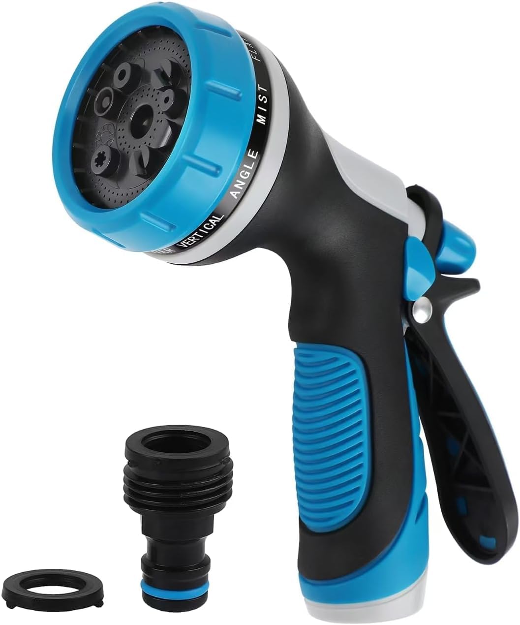 HouGariee garden nozzle with durable ABS and rubber coating for lasting outdoor use.