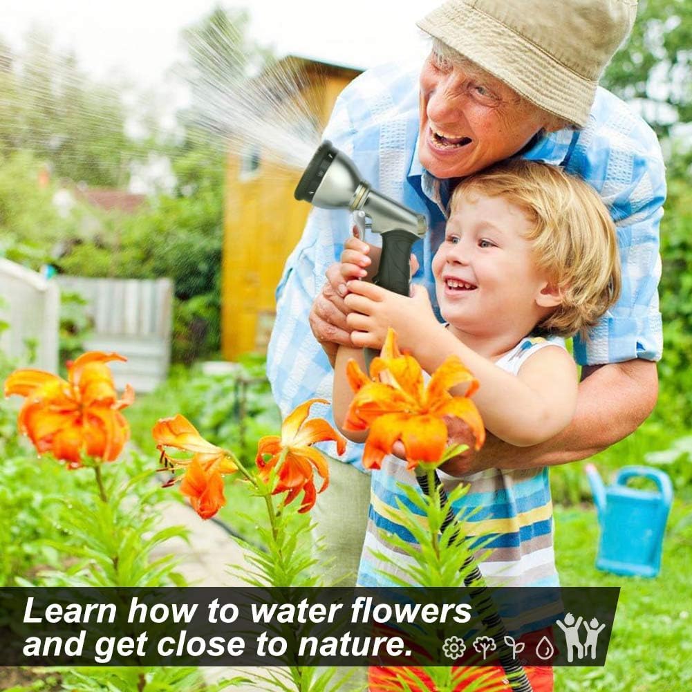 HouGariee watering garden scene demonstrating versatile use on lawn and beds