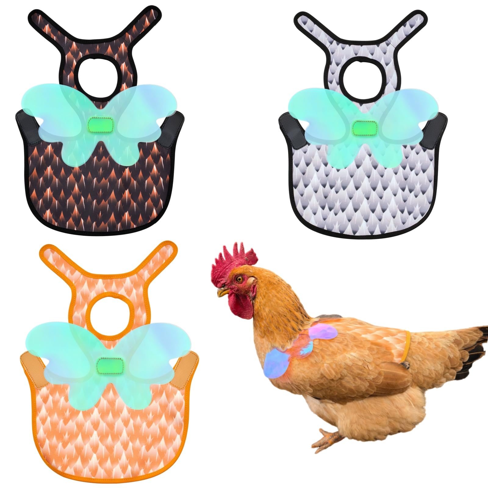 HOUGXD chicken saddle back protector shields hen backs from pecking and injury.