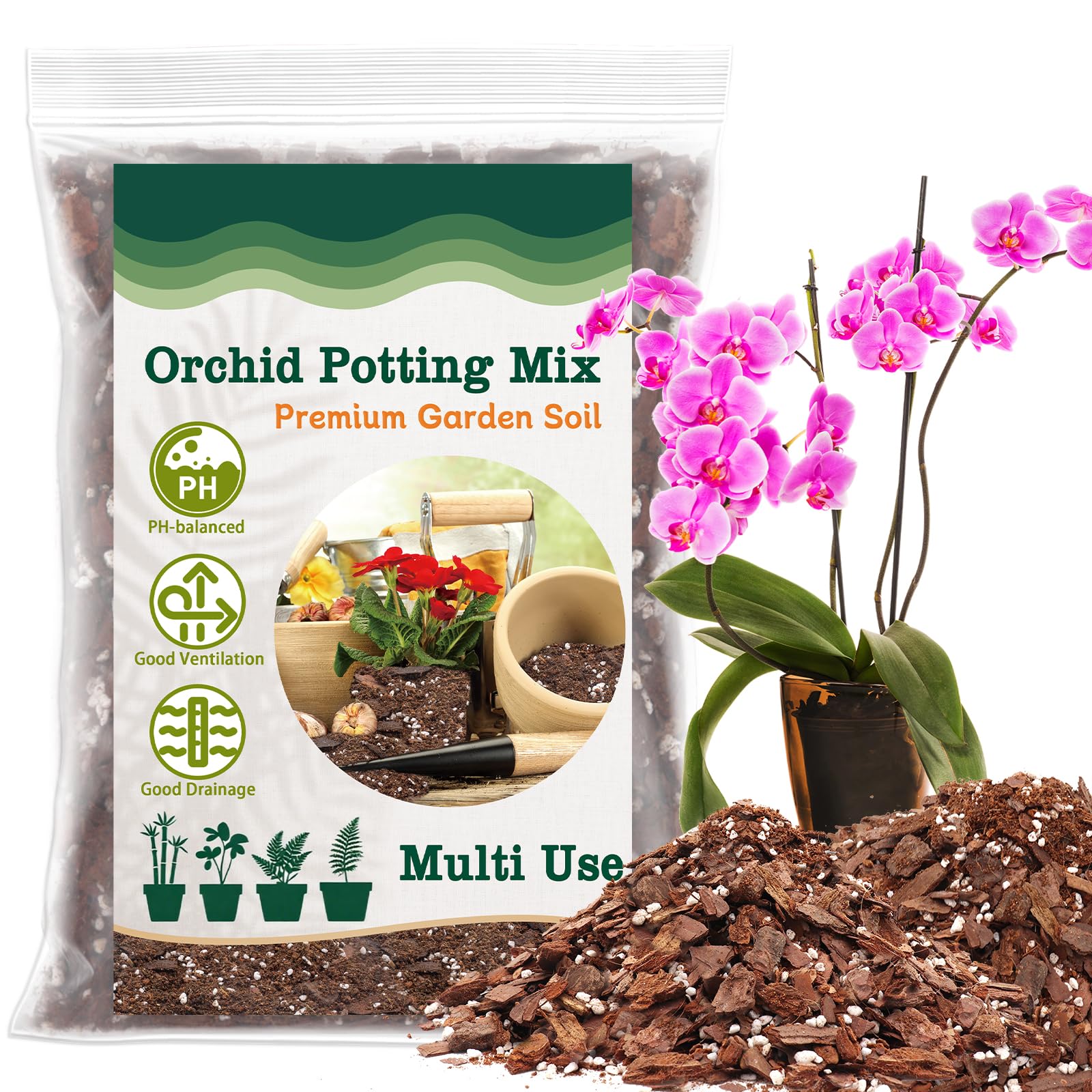 HOUNANG Orchid Potting Mix bag front for convenient orchid care and guidance