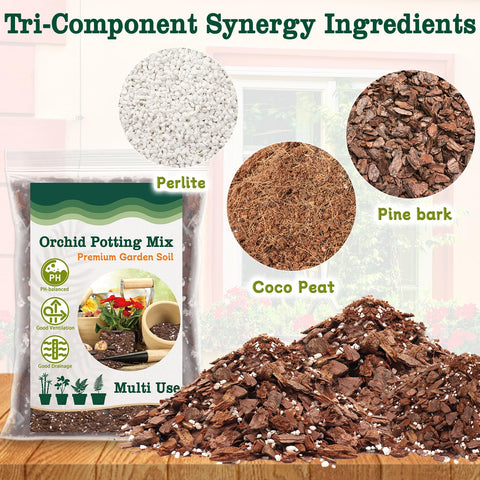 HOUNANG orchid mix pine bark texture improving drainage and air flow in pots
