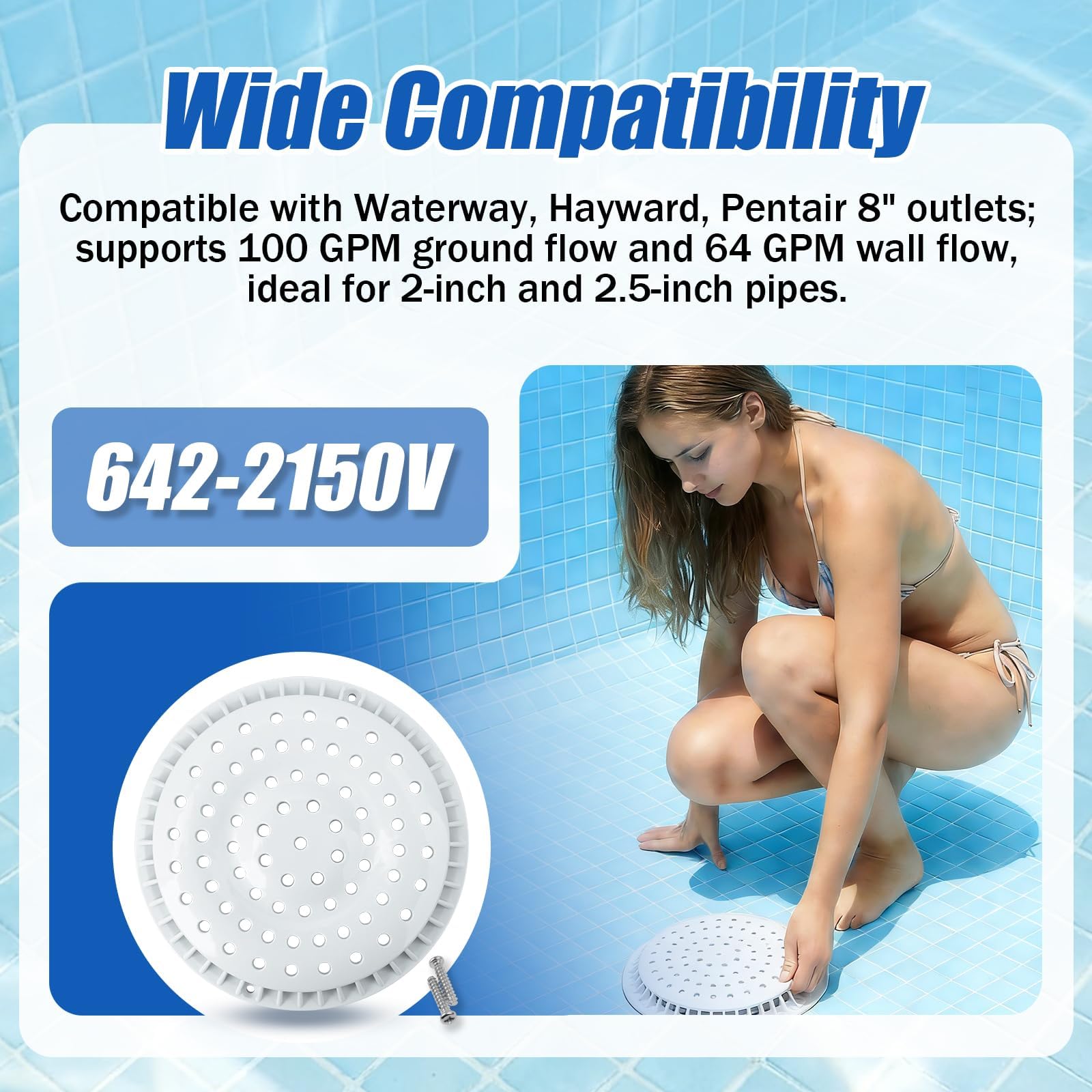 Houoto 642-2150V high flow capacity supports efficient pool circulation