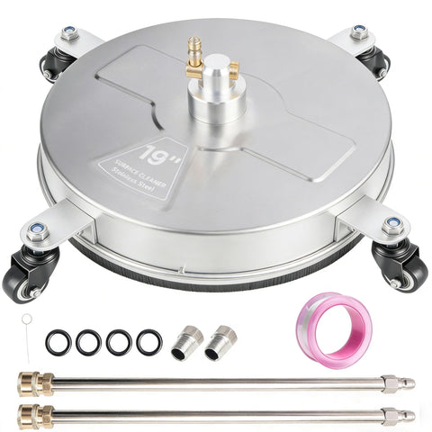Hourleey 19-inch surface cleaner on concrete for efficient flat-area cleaning.