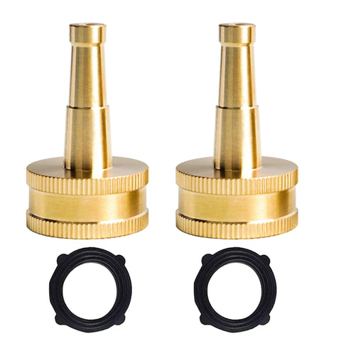 Hourleey 2Pack brass nozzle with jet sweeper delivering a powerful cleaning spray.