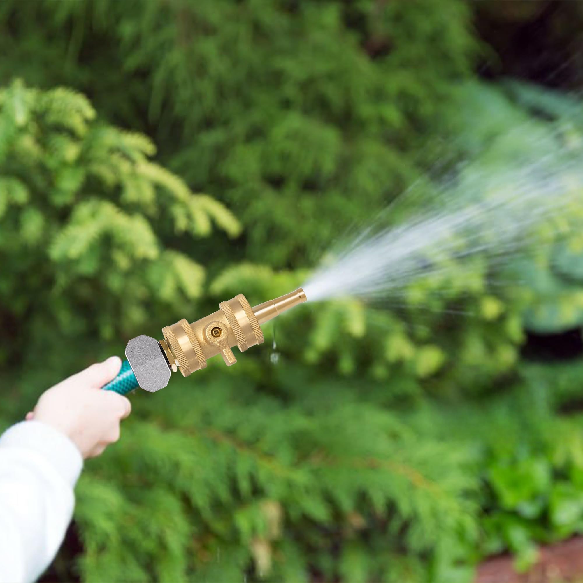 Hourleey 3-4 inch garden hose connection for quick setup and removal.