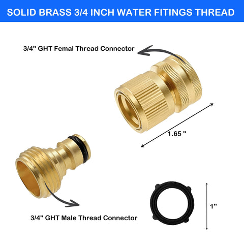 Hourleey 3/4-inch GHT thread fit ensures broad compatibility with sprinklers and nozzles.