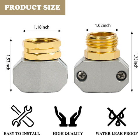 Hourleey aluminum end mender connects hoses for durable, leak-free links.