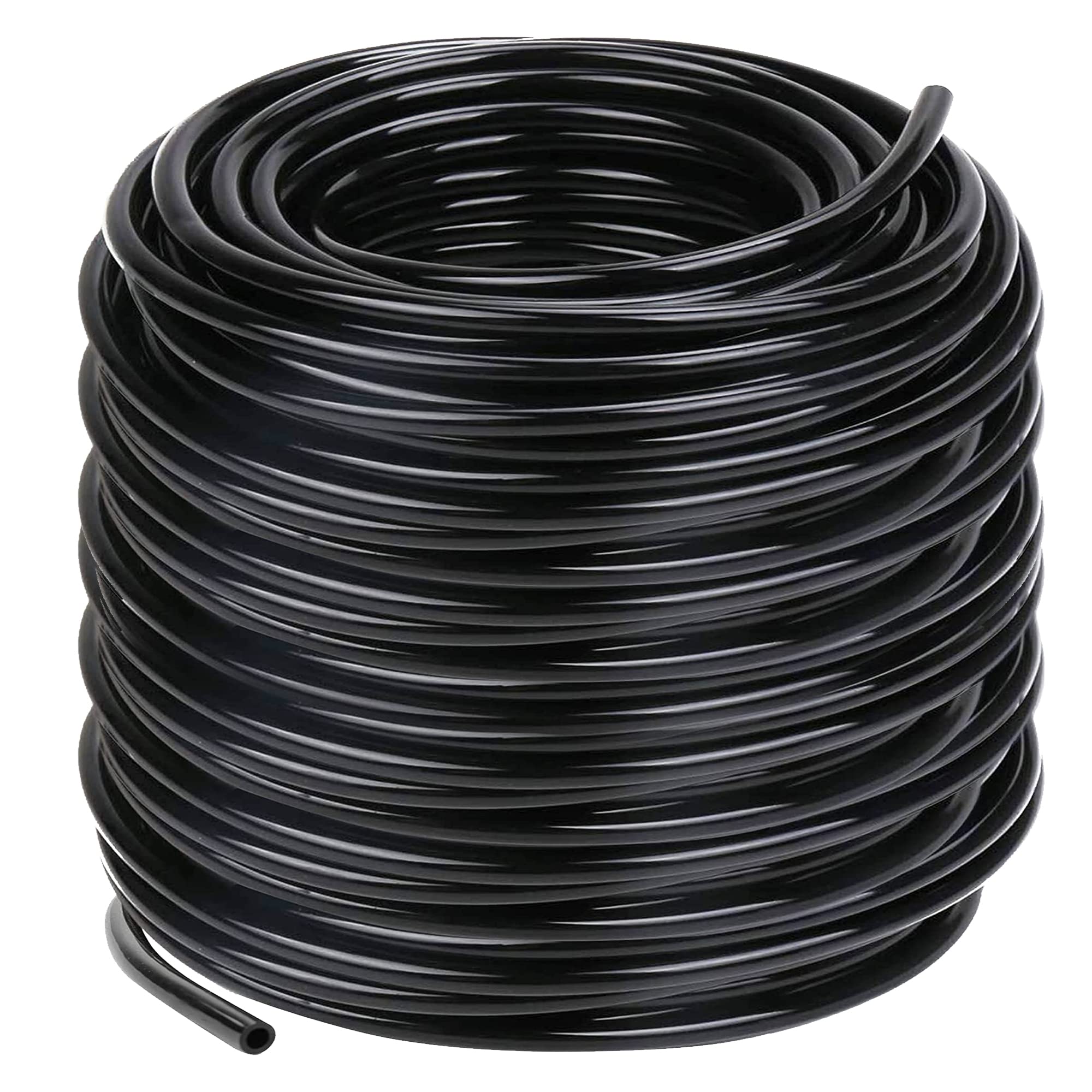 Hourleey Blank 200 ft drip tubing coiled for easy outdoor irrigation setup.