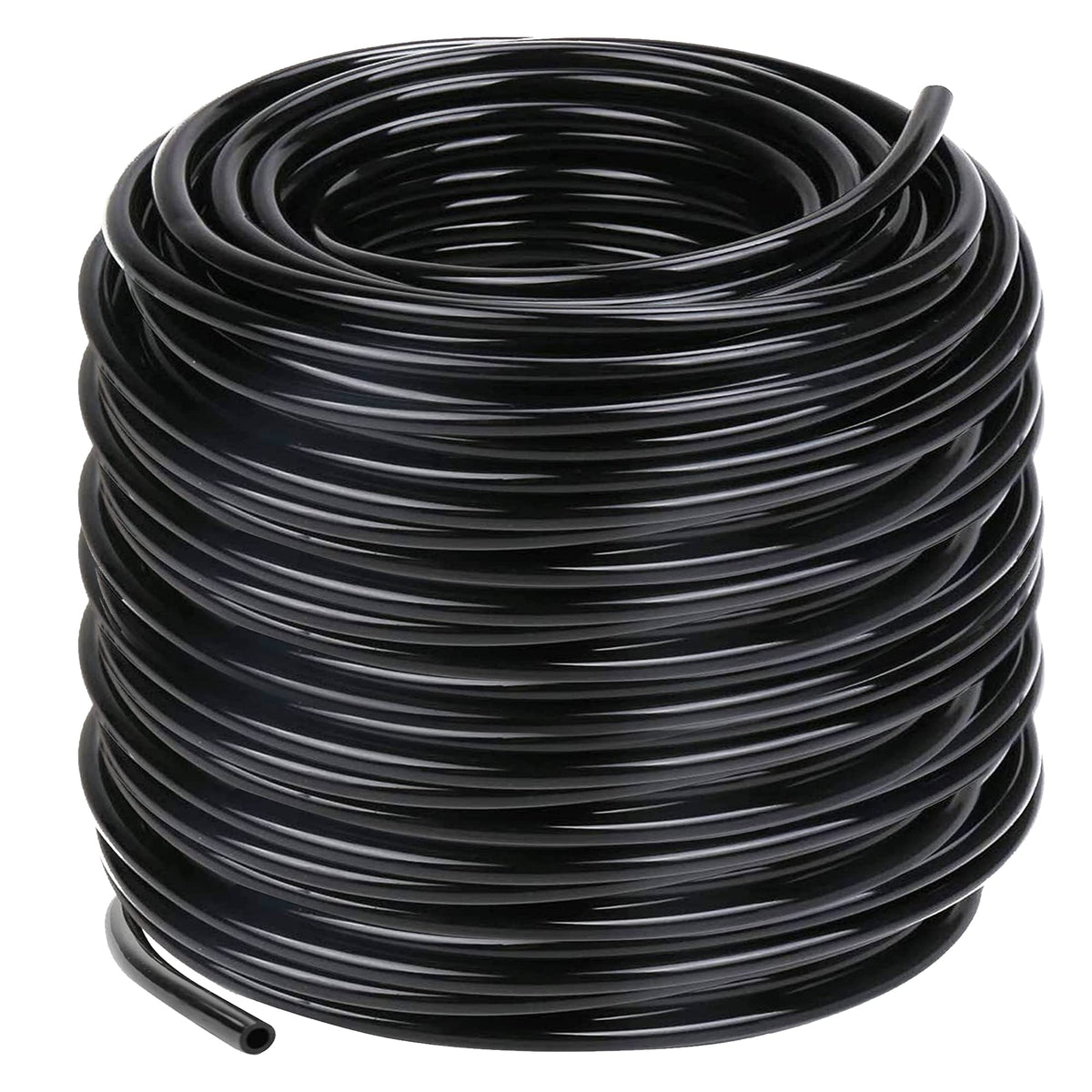 Hourleey Blank 200 ft drip tubing coiled for easy outdoor irrigation setup.