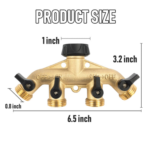 Hourleey brass 4-way valve close-up demonstrating durable, leak-proof construction for reliable use