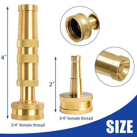Hourleey brass nozzle connected to 3-4in GHT hose for quick setup