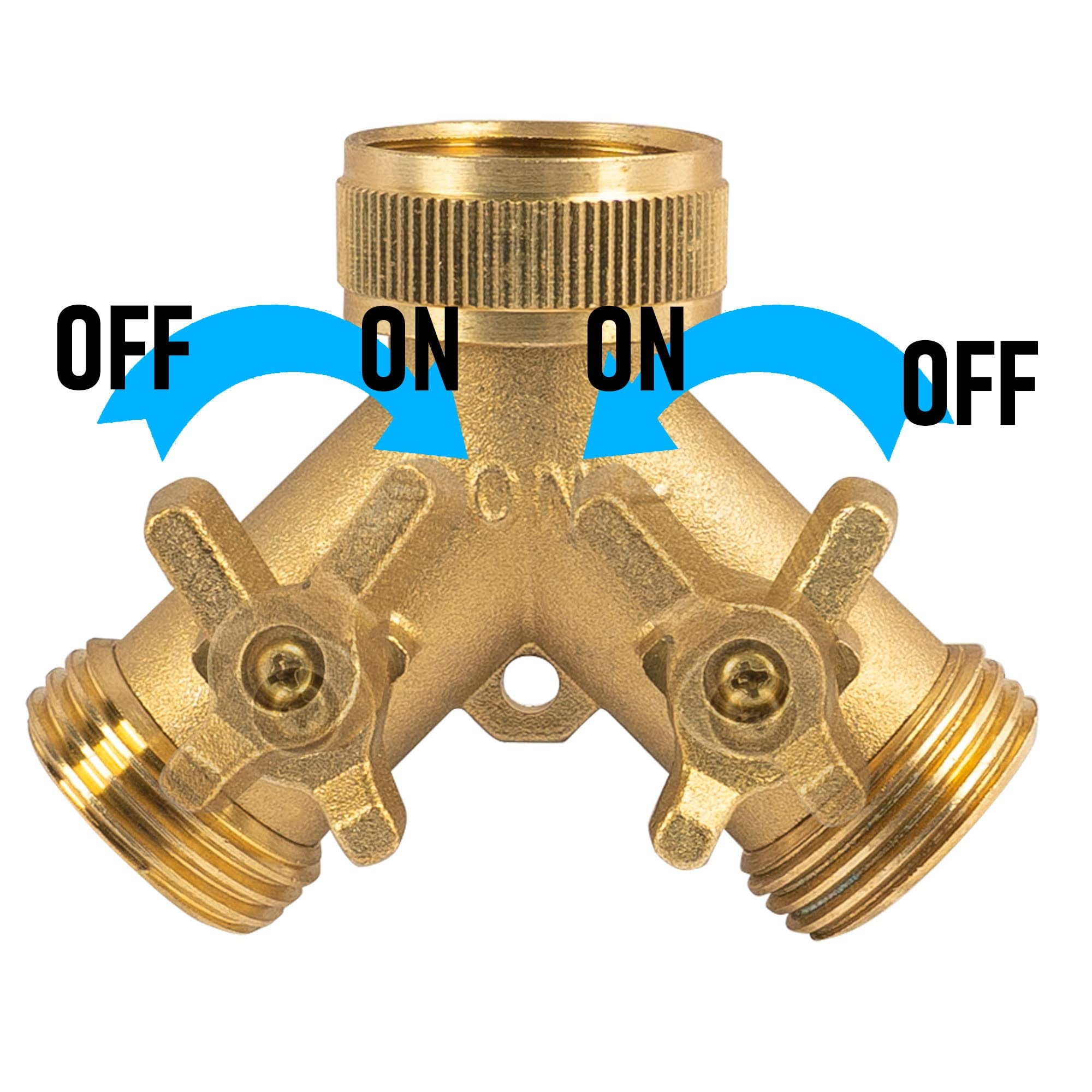 Hourleey 2-valve splitter lets you control each outlet independently.