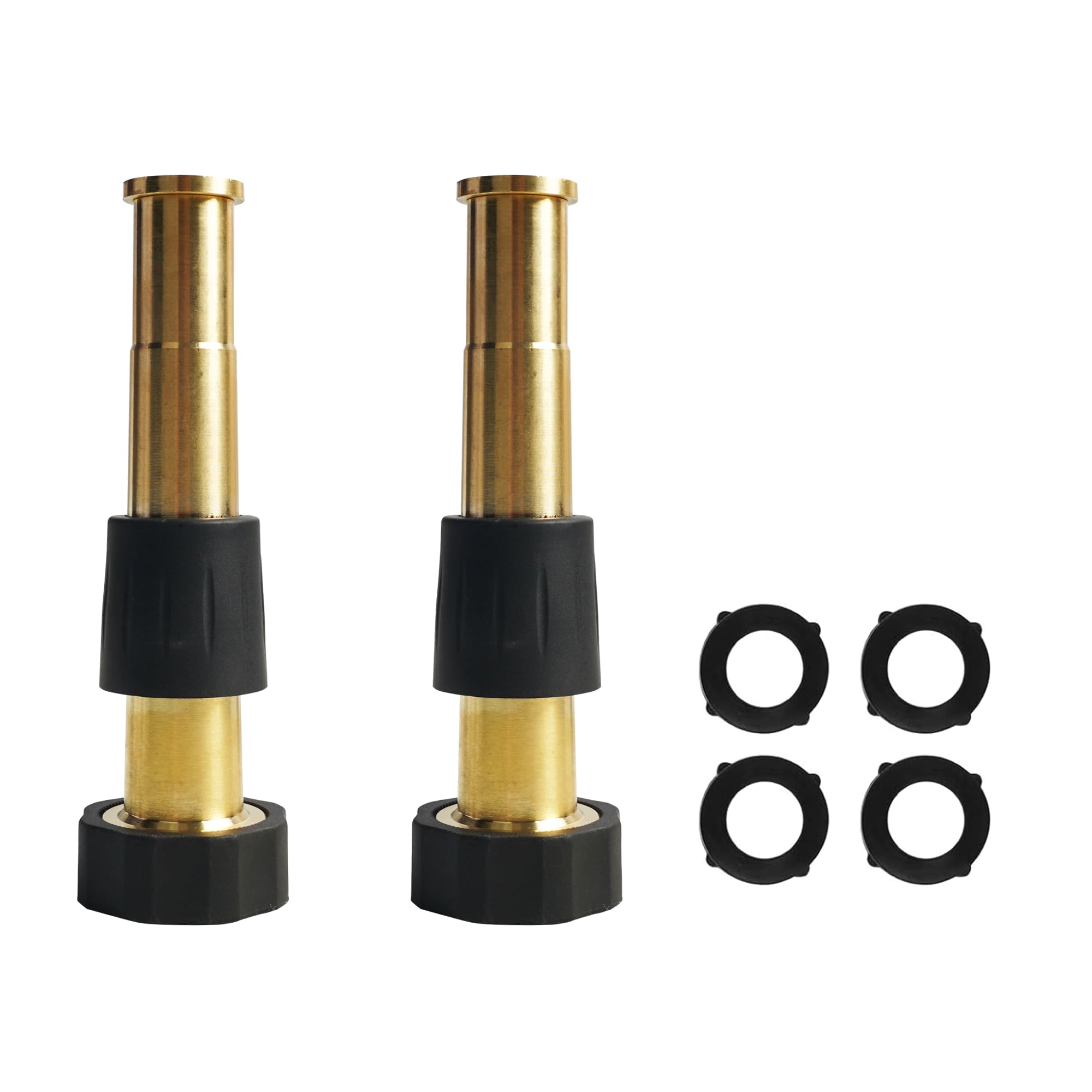 Hourleey brass nozzle 5-inch 2-pack for durable everyday watering.
