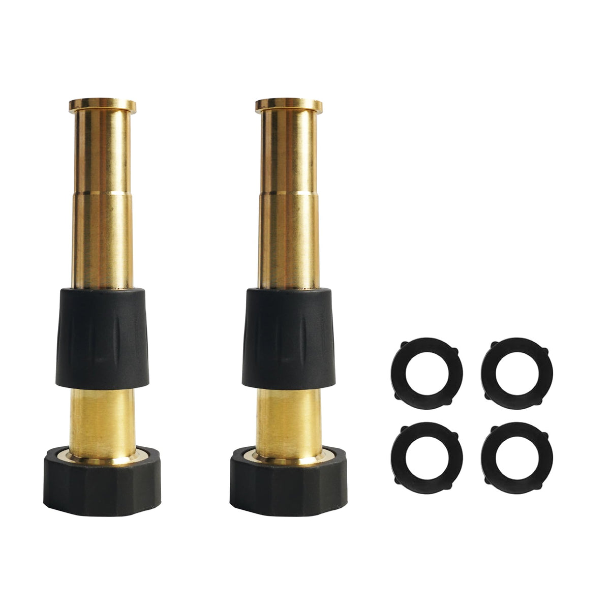 Hourleey brass nozzle 5-inch 2-pack for durable everyday watering.
