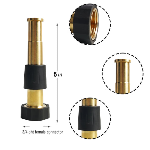 Hourleey adjustable spray brass nozzle enables versatile irrigation settings.