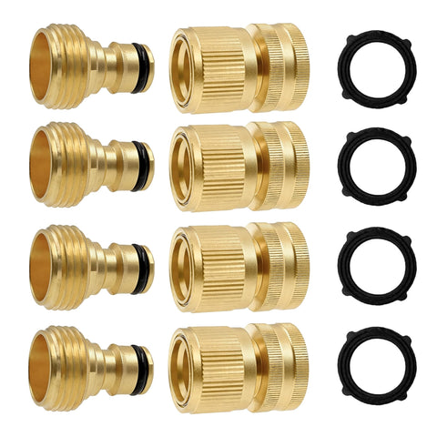 Hourleey brass quick connector male 3/4-inch demonstrates a sturdy, leak-free connection.