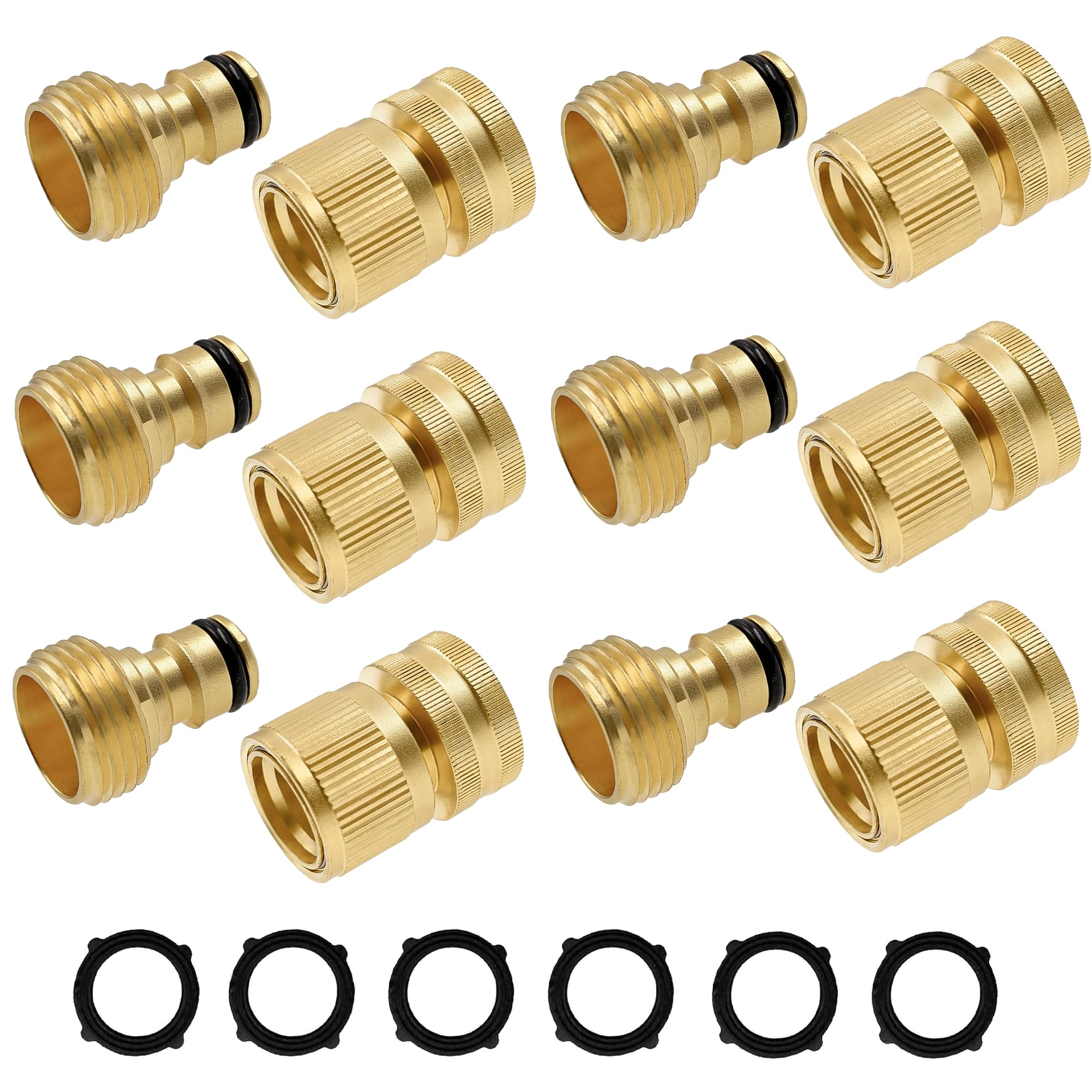 Hourleey brass quick connector male end enables quick, leak-free hose setups.