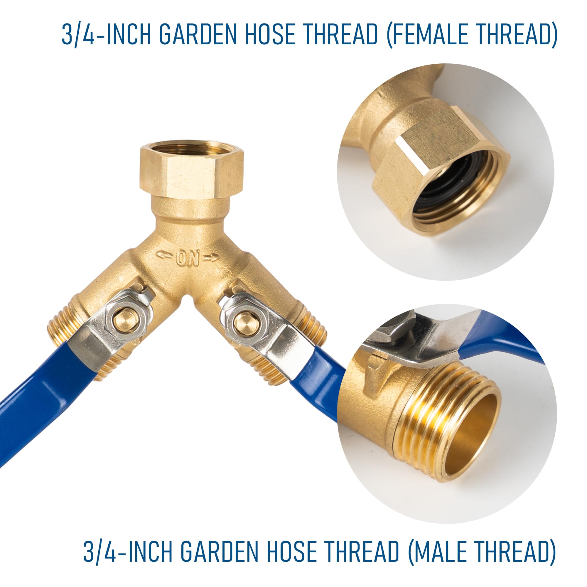Hourleey brass splitter close up showing corrosion resistant finish