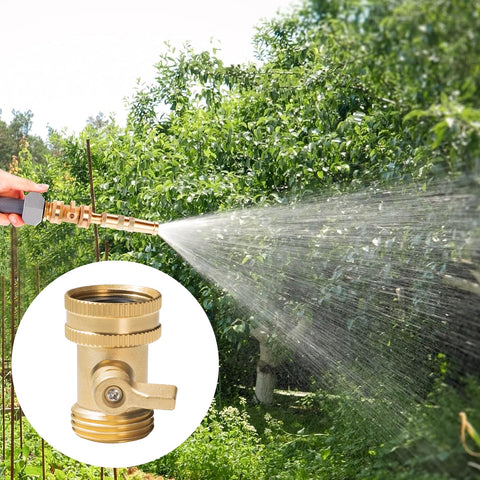 Hourleey brass valve in use demonstrates quick shut-off in garden tasks.