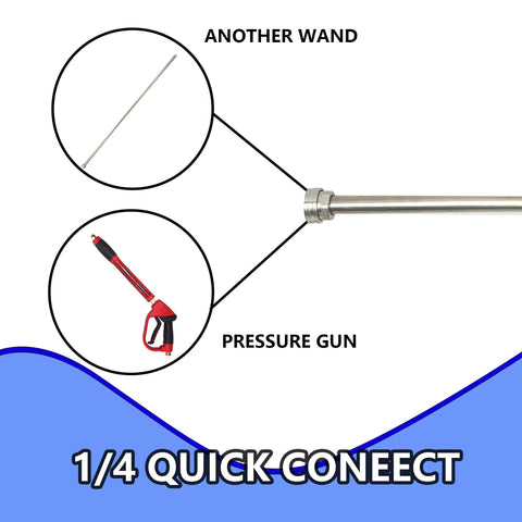 Hourleey extension wand 1/4-inch quick-connect compatibility with many cleaners.