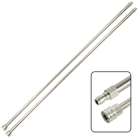Hourleey 60-inch stainless steel extension wand for high-pressure cleaning.