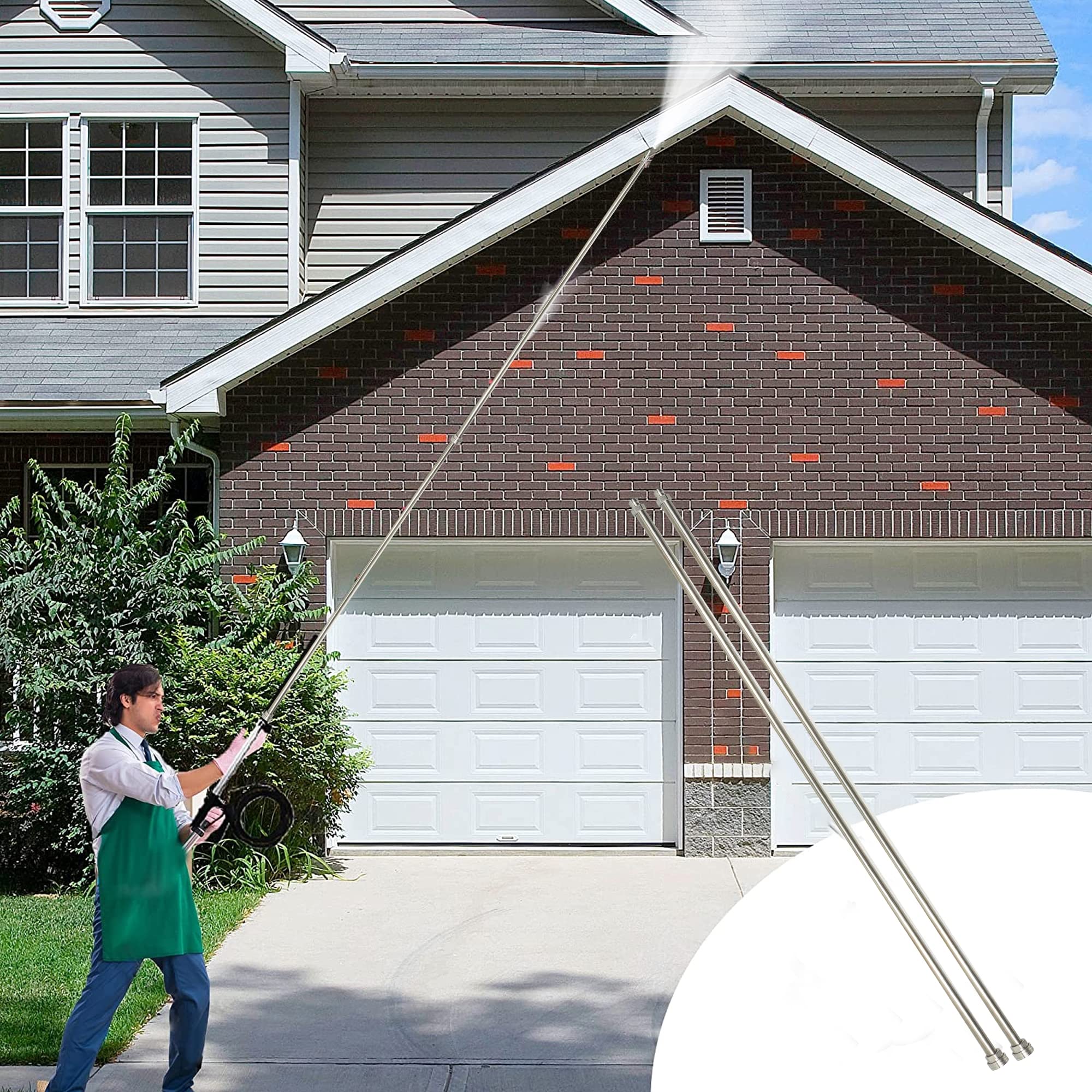 Hourleey extension wand with durable stainless steel construction.