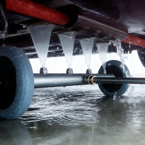 Hourleey four-nozzle system delivers even cleaning across surfaces.