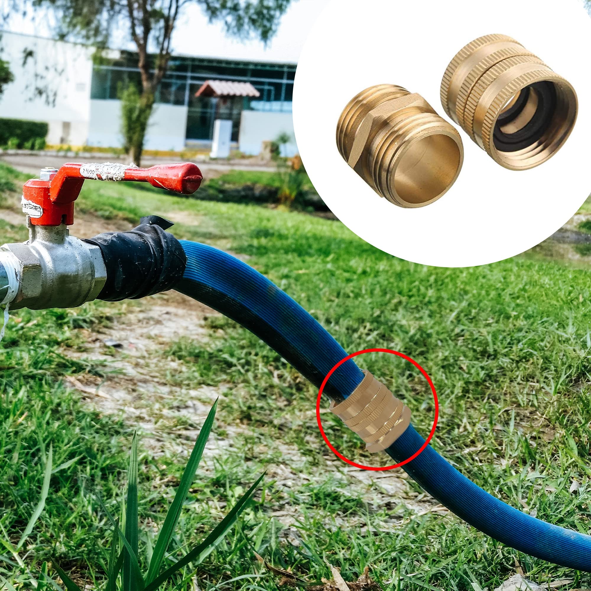 Hourleey four-pack of brass adapters supports multiple outdoor projects.