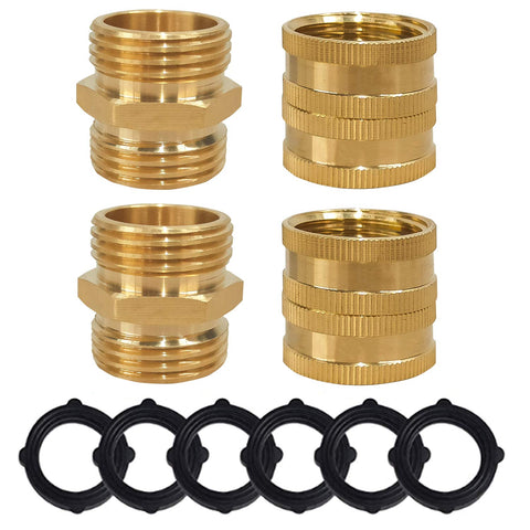 Hourleey garden hose adapter with double-male ends for quick, secure connections.