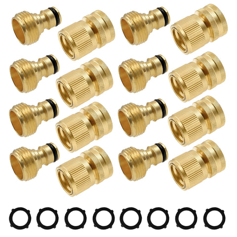 Hourleey garden hose quick connector kit enables fast, tool-free setup.